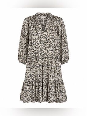 Apiece Apart Floral Mini Boho Cottagecore Organic Cotton Tiered Peasant Dress